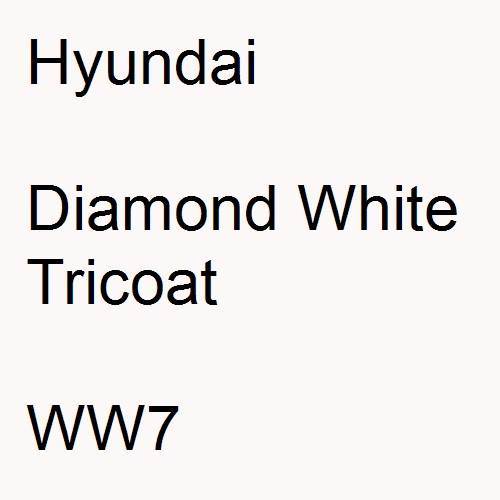 Hyundai, Diamond White Tricoat, WW7.